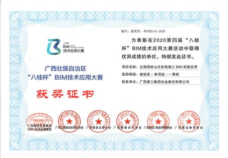 喜訊！公司榮獲“八桂杯”BIM技術(shù)應(yīng)用大賽一等獎